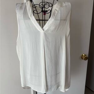 Vince Camuto White Blouse with V-Neckline